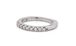 18 Karat White Gold Diamond Band with Adjustable Shank