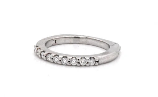 18 Karat White Gold Diamond Band with Adjustable Shank