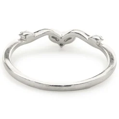 14 Karat White Gold Diamond Floral Crown Band