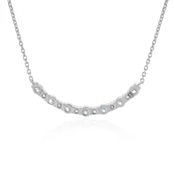 14 Karat White Gold Diamond Smile Necklace
