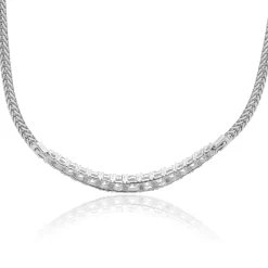 14 Karat White Gold Diamond Smile Necklace