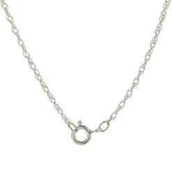 14 Karat White Gold Diamond Open Heart Necklace