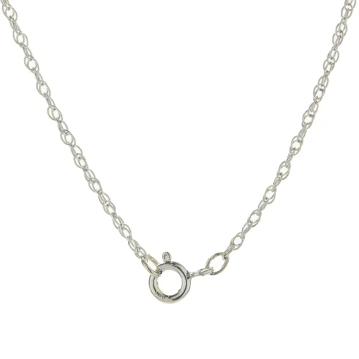 14 Karat White Gold Diamond Open Heart Necklace