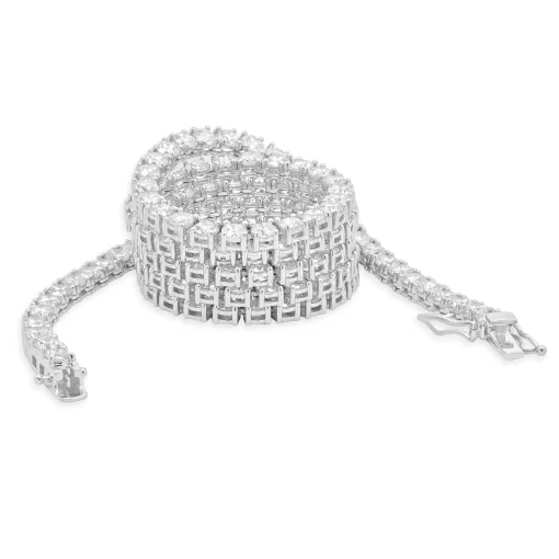 14 Karat White Gold Diamond Inline Tennis Necklace