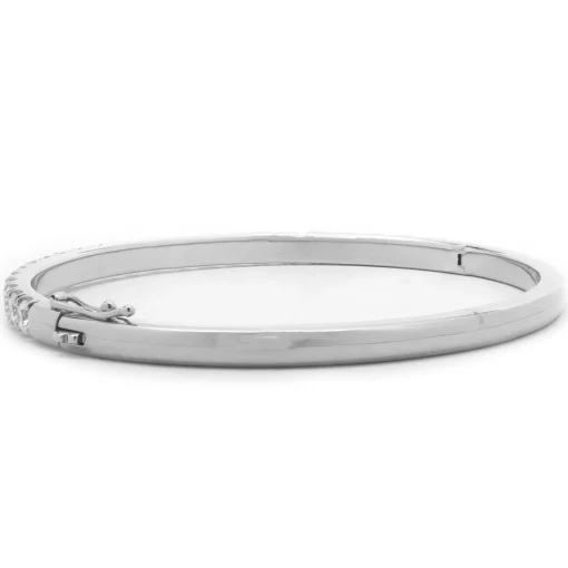 18 Karat White Gold Diamond Bangle Bracelet