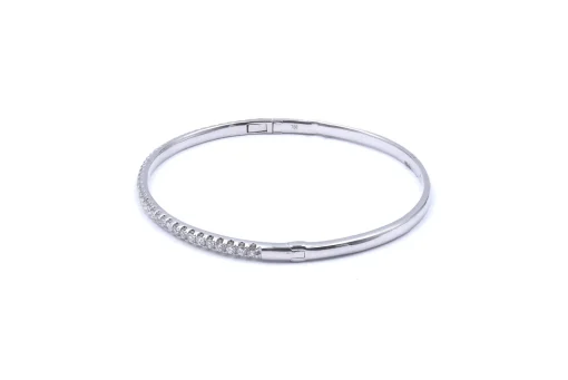 18 Karat White Gold Diamond Bangle Bracelet