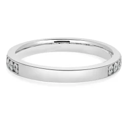 18 Karat White Gold Diamond Band