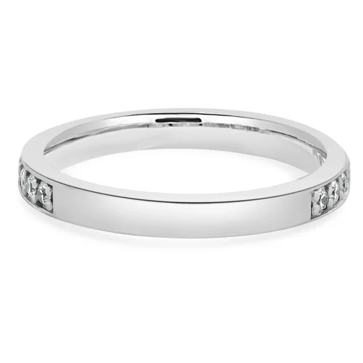 18 Karat White Gold Diamond Band
