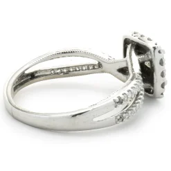 14 Karat White Gold Diamond Cluster Engagement Ring