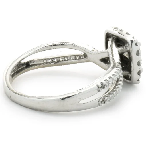 14 Karat White Gold Diamond Cluster Engagement Ring