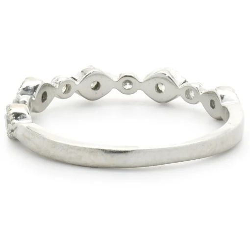 14 Karat White Gold Diamond Filigree Band