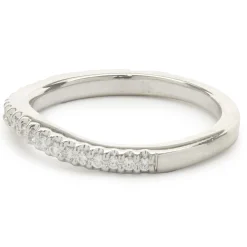 14 Karat White Gold Diamond Wave Band