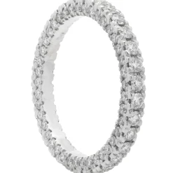 14 Karat White Gold Diamond Eternity Band with Side Diamonds