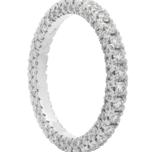 14 Karat White Gold Diamond Eternity Band with Side Diamonds