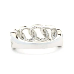 14 Karat White Gold Diamond Circle Link Band
