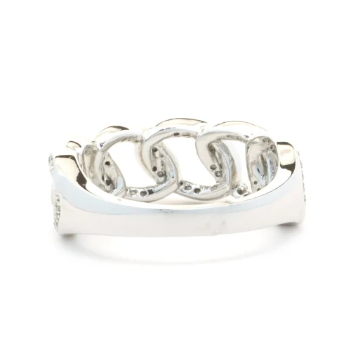 14 Karat White Gold Diamond Circle Link Band