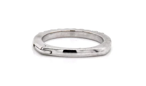 18 Karat White Gold Diamond Band with Adjustable Shank