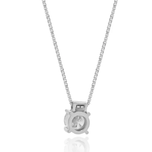 14 Karat White Gold Diamond Solitaire Necklace