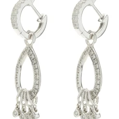 14 Karat White Gold Diamond Drop Earrings