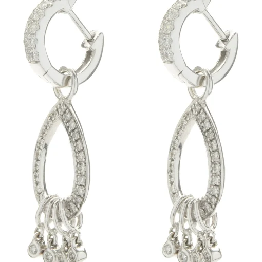 14 Karat White Gold Diamond Drop Earrings