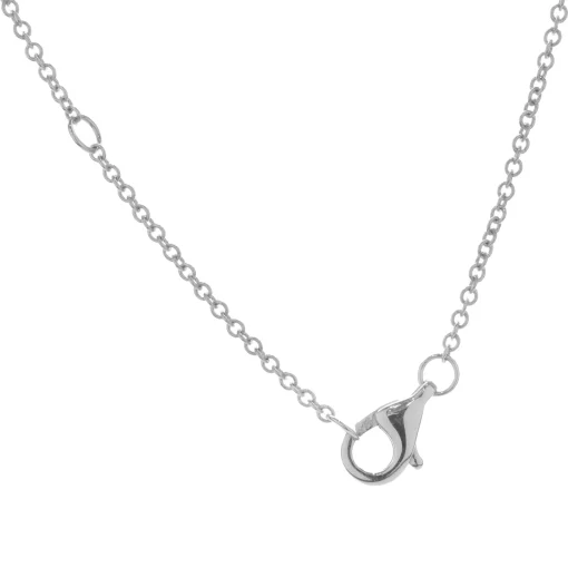 14 Karat White Gold Diamond Open Heart Necklace