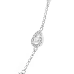 14 Karat White Gold Diamond Pear Shape Clusters By The Yard Necklace