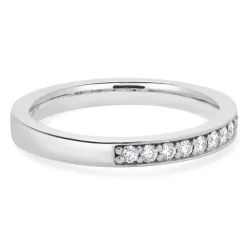 18 Karat White Gold Diamond Band
