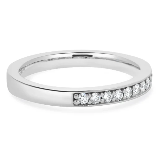 18 Karat White Gold Diamond Band