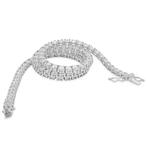 14 Karat White Gold Diamond Inline Tennis Necklace