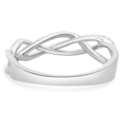 10 Karat White Gold Diamond Braided Band