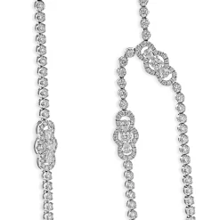 18 Karat White Gold Double Row Diamond Opera Length Necklace