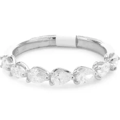 14 Karat White Gold East West Pear Cut Diamond Band