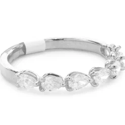 14 Karat White Gold East West Pear Cut Diamond Band