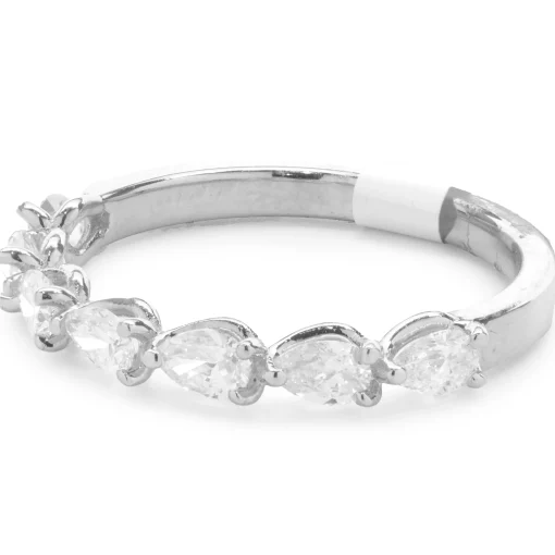 14 Karat White Gold East West Pear Cut Diamond Band