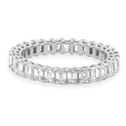 14 Karat White Gold Emerald Cut Diamond Eternity Ring