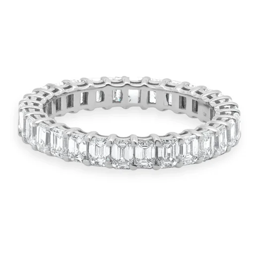 14 Karat White Gold Emerald Cut Diamond Eternity Ring