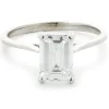 14 Karat White Gold Emerald Cut Diamond Engagement Ring