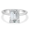 14 Karat White Gold Emerald Cut Diamond Engagement Ring