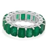 14 Karat White Gold Emerald and Diamond Eternity Band