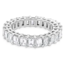 14 Karat White Gold Emerald Cut Diamond Eternity Band