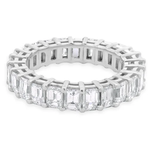14 Karat White Gold Emerald Cut Diamond Eternity Band