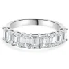 14 Karat White Gold Emerald Cut Diamond Band