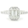 14 Karat White Gold Emerald Cut Diamond Engagement Ring