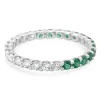 14 Karat White Gold Emerald and Diamond Band