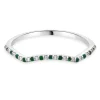 14 Karat White Gold Emerald and Diamond Band