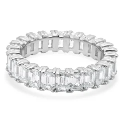 14 Karat White Gold Emerald Cut Diamond Eternity Band
