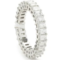 14 Karat White Gold Emerald Cut Diamond Eternity Band