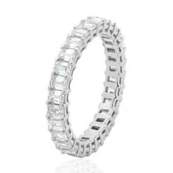 14 Karat White Gold Emerald Cut Diamond Eternity Ring