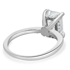 14 Karat White Gold Emerald Cut Diamond Engagement Ring