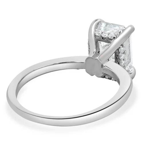 14 Karat White Gold Emerald Cut Diamond Engagement Ring